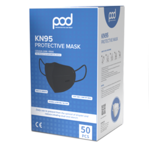 POD KN95 Face Masks, Black, 50 pcs