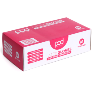 POD Latex Gloves Disposable Examination, 100 pcs/box