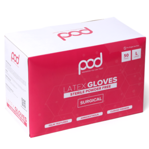 POD Surgical Latex Disposable Gloves, Sterile, 50 pairs per box