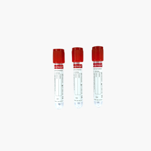 Tubo recolector de sangre tapa roja con gel reparador de suero. 3-4-5 ml